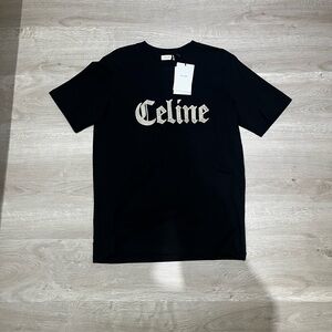 Celine Black chain stitch Tee